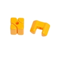 Orange acrylic geometric cubes with holes for DIY jewelry and phone chain making - Small - Orange
