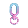 Blue and pink gradient swivel spring clasp hook for DIY keychains and bag accessories - Blue + Rose Red