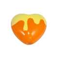 DIY colorful heart acrylic bead in glossy orange with yellow drip glaze finish for jewelry - Drip Glazed Heart / Orange