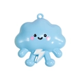 Light blue cartoon cloud pendant with cute face and white lightning for DIY accessory - Blue