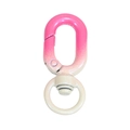 Pink and white gradient swivel snap hook with glitter finish for DIY keychains - Rose Red And Off White