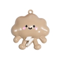 Brown alloy cloud pendant with a smiling face and lightning bolt for DIY jewelry - Milk Tea