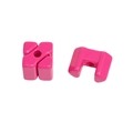 Glossy rose red U-shaped acrylic puzzle beads for DIY phone chains and accessories - Small-Rose Red