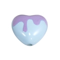 DIY heart-shaped acrylic bead in light blue glaze with lavender glitter resin drip finish - Drip Glazed Heart / Blue