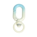 Sky blue and cream yellow gradient alloy spring ring clasp for DIY keychain accessories - Light Blue + Off-white