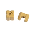 Acrylic painted square block beads in khaki for DIY mobile phone chains and necklaces - Small Light Coffee