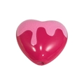 Pink and magenta heart-shaped acrylic beads with drip effect for DIY jewelry making - Drip Glazed Heart / Rose Red