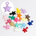 Colorful 16x21mm five-pointed star pendants in various lacquer finishes for DIY jewelry making - Star with Hole