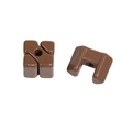 Dark brown acrylic square beads with diagonal slots and center holes for DIY jewelry craft - Small-Dark Coffee