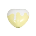 DIY colorful acrylic heart bead in light yellow and white enamel for jewelry making - Drip Glazed Heart / Light Yellow