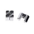 Polished silver square acrylic spacer beads with large hole for DIY jewelry making - Small Silver