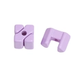 Lavender acrylic square block and U-shaped DIY bead accessories for mobile chains - Small-Purple