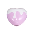 Pink and white acrylic heart bead with glossy enamel finish and hole for DIY jewelry - Drip Glazed Heart / Purple