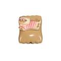 DIY acrylic cute cartoon cat bead accessory with pink stripes on white background - Square Candy / Animal - Light Coffee
