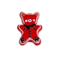 Schattige rode acryl beer kraal voor DIY sieraden maken met bedrukte details - Beer / Rood
