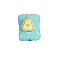 Light blue square acrylic bead with 3D avocado motif for DIY jewelry making - Square Candy / Fruit - Emerald Green