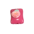 Pink rectangular acrylic bead featuring a cute peach design for DIY jewelry making - Square Candy / Fruit - Dark Peach