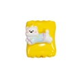 Cute cartoon puppy on yellow wavy base acrylic charm for DIY jewelry and phone chains - Square Candy / Animal - Dark Yellow