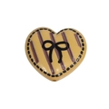 Perla a cuore gialla con strisce viola e fiocco nero per accessori gioielli DIY - Caffè Chiaro