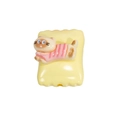 DIY acrylic square cat charm in pink and white striped shirt for jewelry making - Square Candy / Animal - Light Yellow