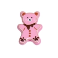 Roze acryl cartoon beer hanger met bruine accenten voor DIY sieraden maken - Beer / Rozerood