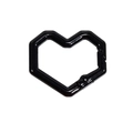Schwarzer herzförmiger Karabiner aus Legierung mit geometrischem Design für DIY-Anhänger - Schwarz