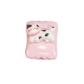 Square acrylic bead featuring a 3D cat figurine for DIY jewelry making and crafts - Square Candy / Animal - Light Pink