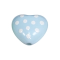 Light blue heart shaped acrylic bead with white polka dots for DIY jewelry making - Polka Dot Heart / Blue