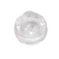 Cuenta de flor de loto acrílica iridiscente con agujero central para joyería artesanal - 10 Piezas/Paquete / Blanco