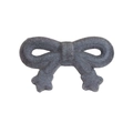 Pendentif nœud floqué gris foncé avec texture velours douce pour bijoux DIY - Nœud / Gris