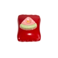 Vibrant red square acrylic bead featuring a watermelon slice pattern for DIY jewelry making - Square Candy / Fruit - Bright Red