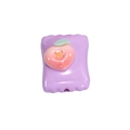 Square purple acrylic candy bead with pink peach pattern for DIY jewelry and phone chains - Square Candy / Fruit - Purple