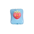 Light blue acrylic square bead with a red 3D strawberry charm for DIY jewelry making - Square Candy / Fruit - Blue