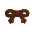 Charm noeud floqué marron foncé avec extrémités en étoile pour porte-clés DIY - Nœud / Café Foncé
