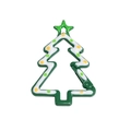 Christmas tree shaped green enamel alloy spring clasp with star top for DIY crafts - Hand-drawn Green