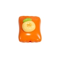 Orange acrylic rectangular fruit bead with yellow detail for DIY jewelry making - Square Candy / Fruit - Orange