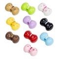 Perline in acrilico a forma di fiocco con pois per gioielli fai da te in dieci colori - 8 Fori per Corda / Colore Casuale