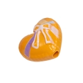 Gelbe herzförmige Acrylperle mit Schleifendesign für DIY-Schmuck und Schlüsselanhänger - Herz / Orange