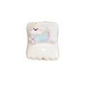 Cartoon animal acrylic bead featuring white bear in blue star pajamas for DIY jewelry crafts - Square Candy / Animal - White