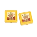Square yellow bead with vintage bear pattern for DIY jewelry and phone chains - Yellow