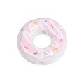Pink glazed donut bead for jewelry with colorful sprinkles and white base - Donut / 10 Pieces Pack / White and Light Pink