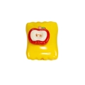 Yellow acrylic square fruit bead with red apple detail for DIY jewelry making - Square Candy / Fruit - Dark Yellow