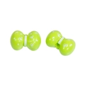 Acryl groene strikkralen met witte stippen voor DIY sieraden en accessoires - 8 Rijgaten / Fruitgroen
