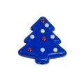 Blue acrylic Christmas tree bead with colorful dots for DIY jewelry making - Christmas Tree / Sapphire Blue
