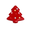 Red acrylic Christmas tree bead with colorful dots and through-hole for DIY jewelry - Christmas Tree / Red