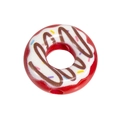 Red acrylic donut bead with white icing and colorful sprinkles for DIY jewelry making - Donut / 10 Pieces Pack / Red