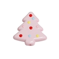 Pink acrylic Christmas tree bead with colorful dots for DIY crafts and jewelry making - Christmas Tree / Light Pink