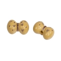 Perla in acrilico giallo senape a forma di fiocco per creazione di gioielli fai-da-te - 8 Fori per Corda / Caffè Chiaro