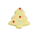 Perle de sapin de Noël en acrylique jaune clair avec pois colorés pour bijoux DIY - Noël arbre / Jaune Pâle