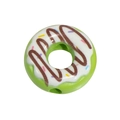 Colorful acrylic donut bead in lime green and chocolate for DIY jewelry making - Donut / 10 Pieces Pack / Fruit Green